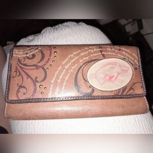 Vintage Fossil Leather Arkansas Razorbacks Wallet